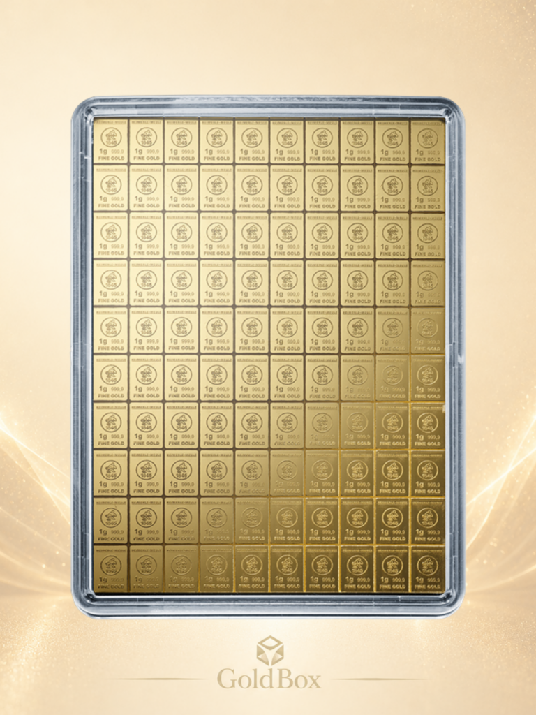 Goldtafel <br>H&M 100 x 1 g<br>Neuware<br><p style=