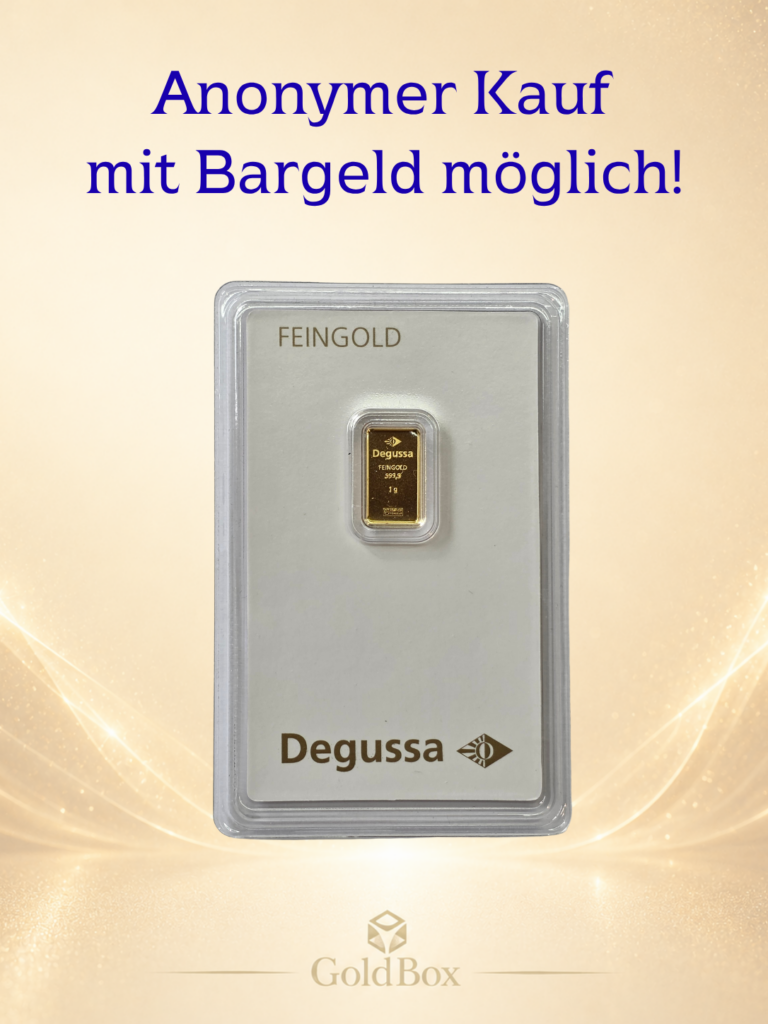 Feingoldbarren<br>1g / Degussa<br>2 x Resell<br><p style=