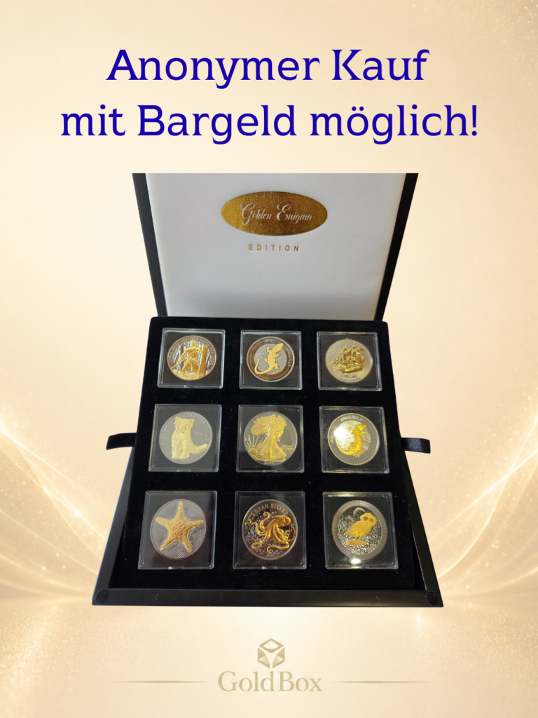 Golden Enigma<br>1 oz Silbermünze<br>Teilvergoldet<br><p style=