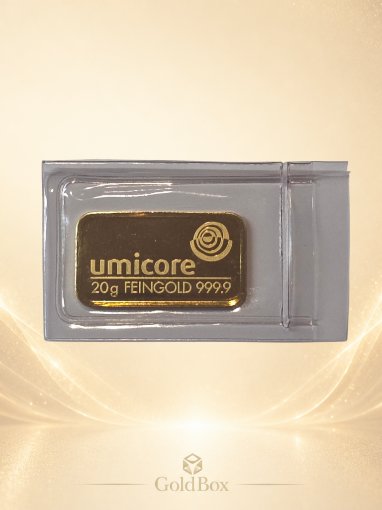 Feingoldbarren<br>20g / umicore<br>2 x Resell<br><p style=